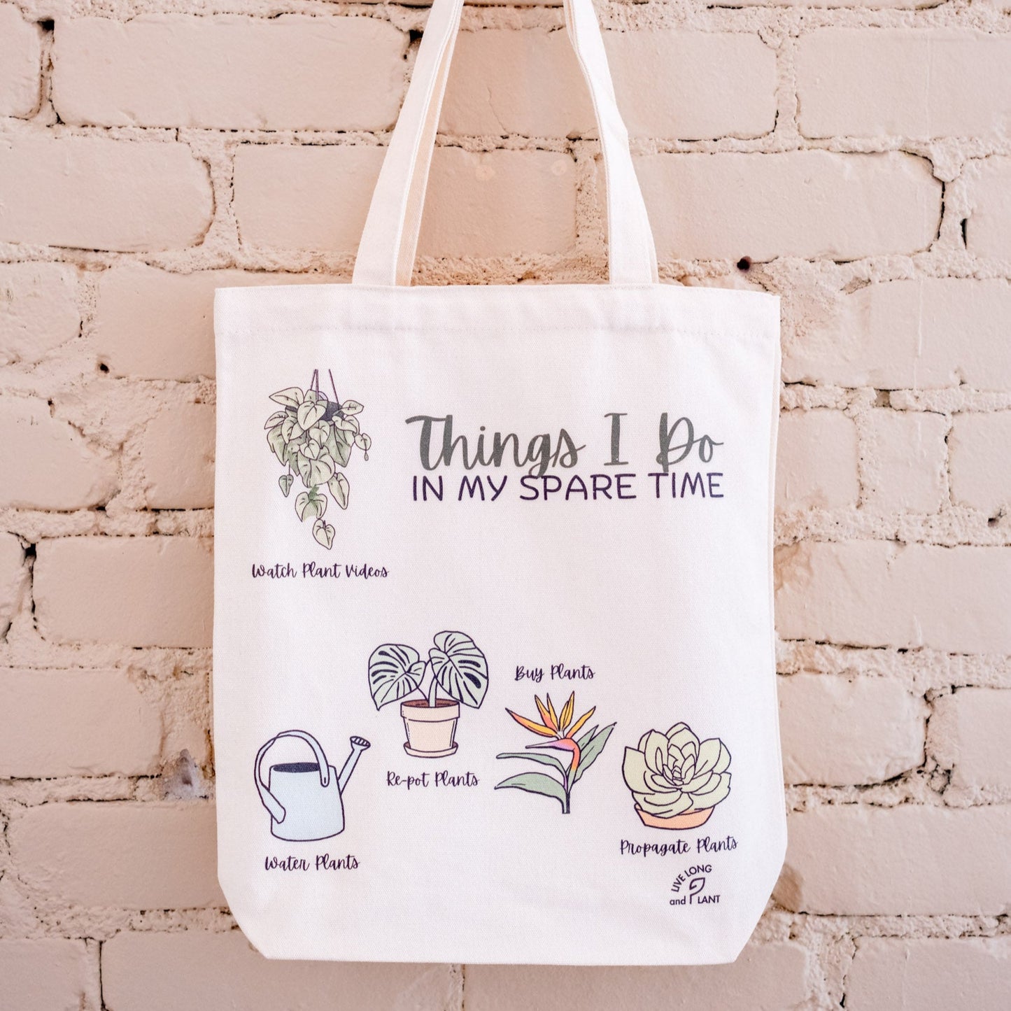 Plant-Inspired Canvas Tote Bag, Things I Do In My Spare Time