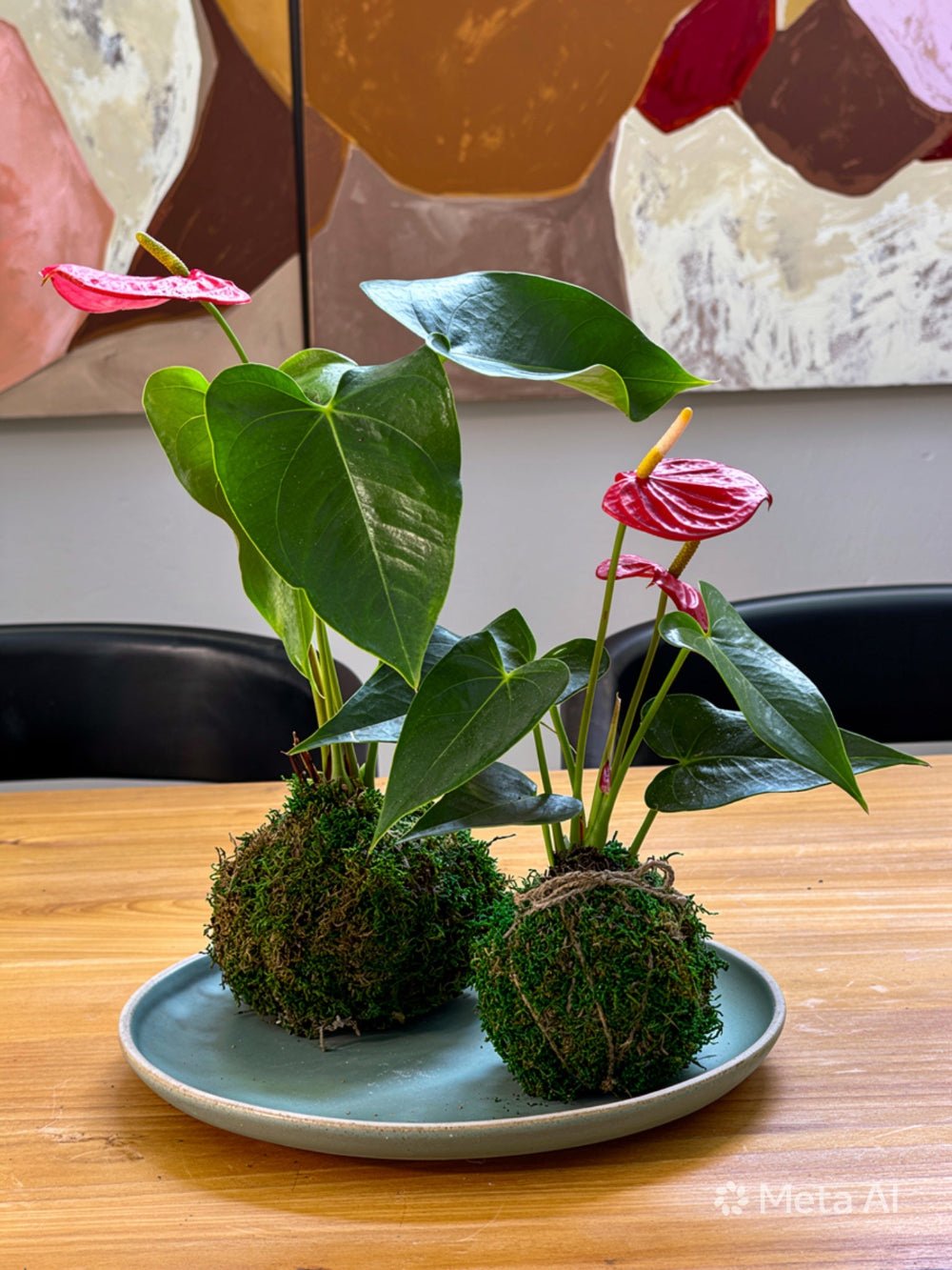 kokedama workshop with anthurium