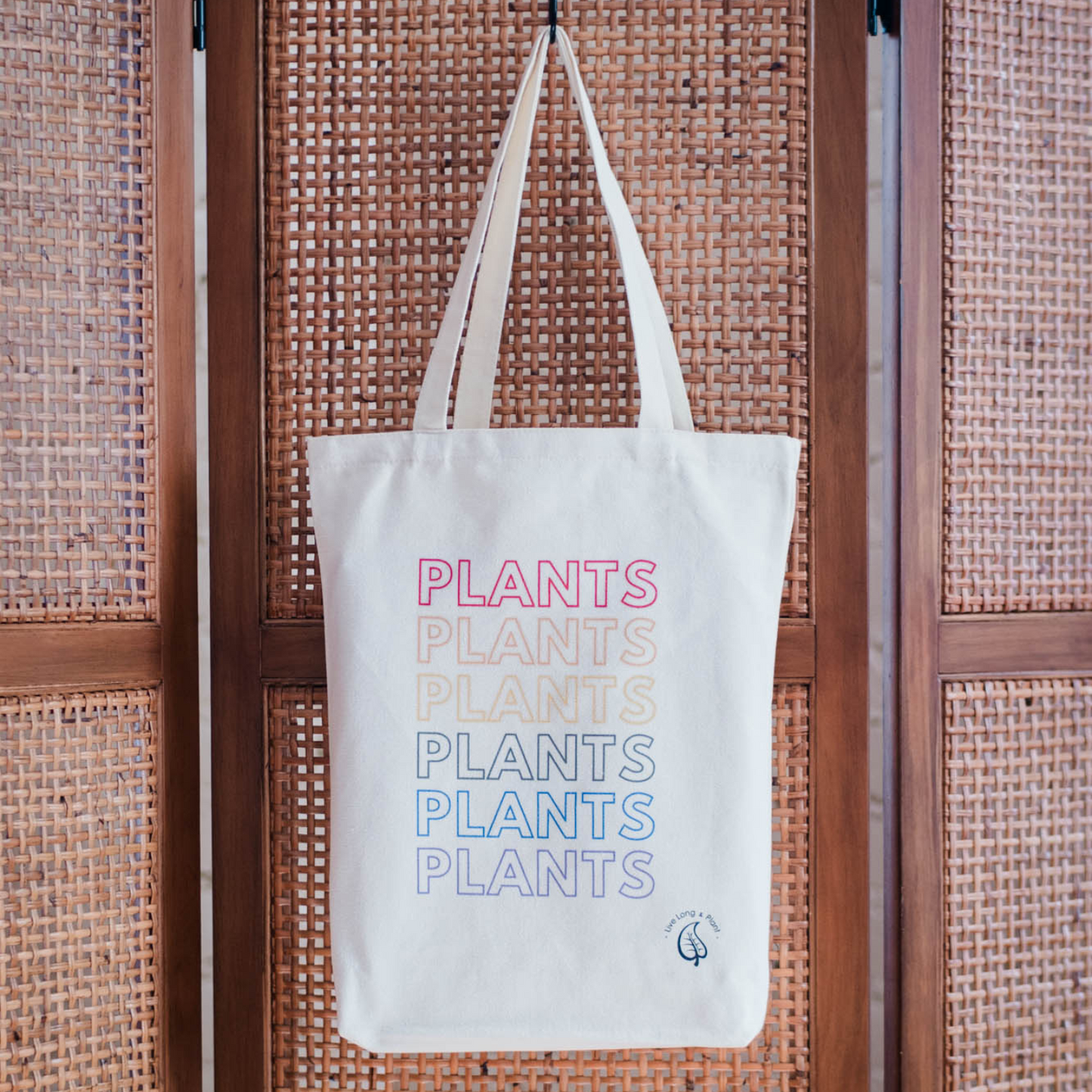 Plant-Inspired Canvas Tote Bag, Rainbow Plants