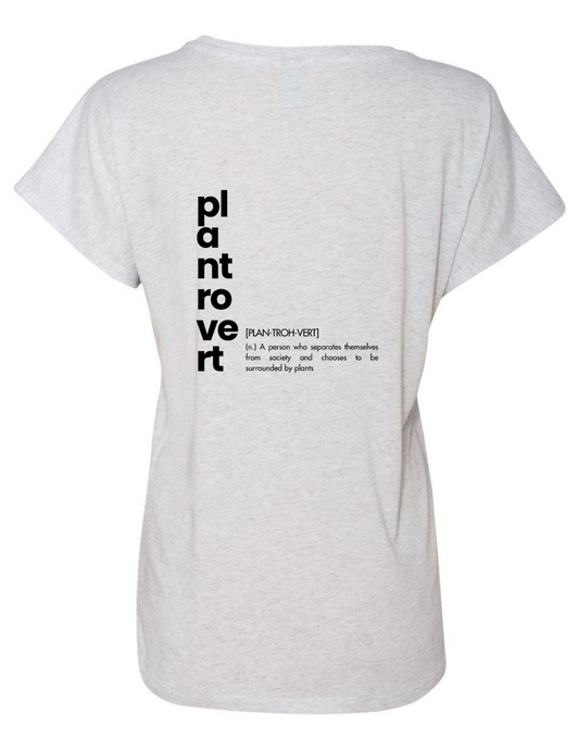 I Am A Plantrovert Heather White Dolman Sleeve Top