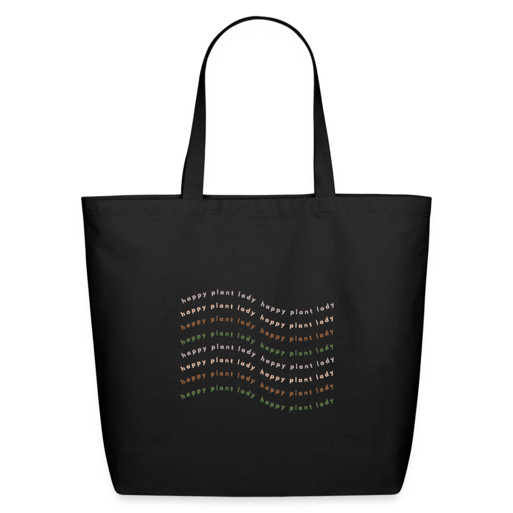 Happy Plant Lady Eco-Friendly Cotton Tote - black