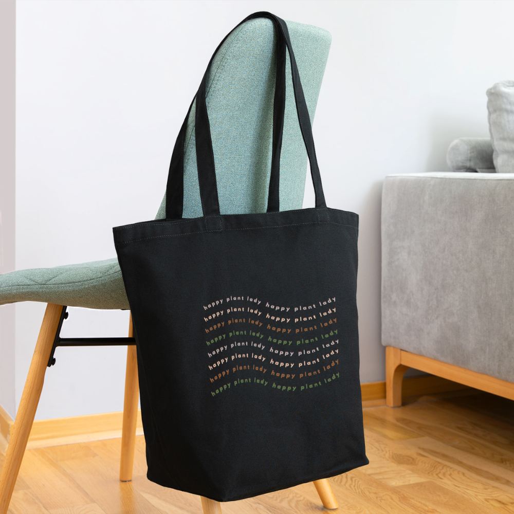 Happy Plant Lady Eco-Friendly Cotton Tote - black