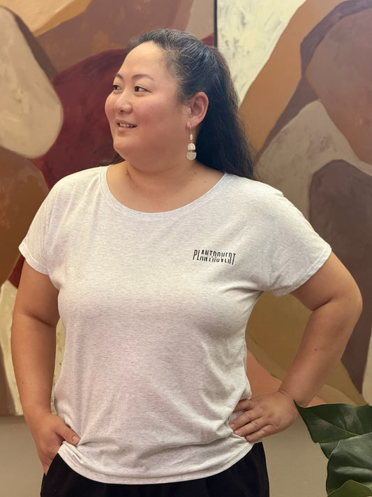 I Am A Plantrovert Heather White Dolman Sleeve Top