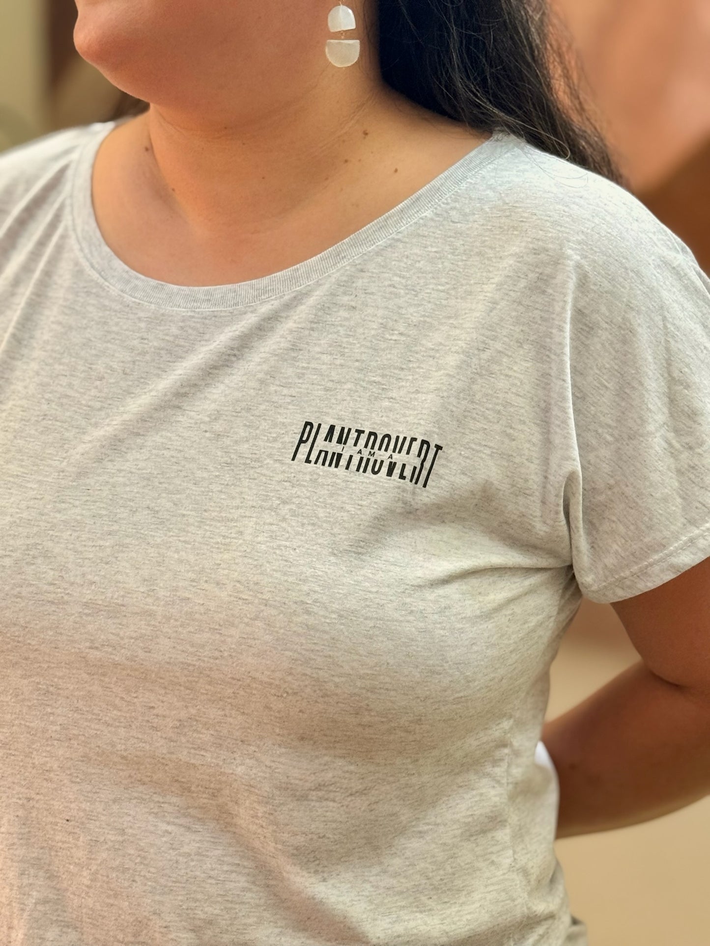 I Am A Plantrovert Heather White Dolman Sleeve Top