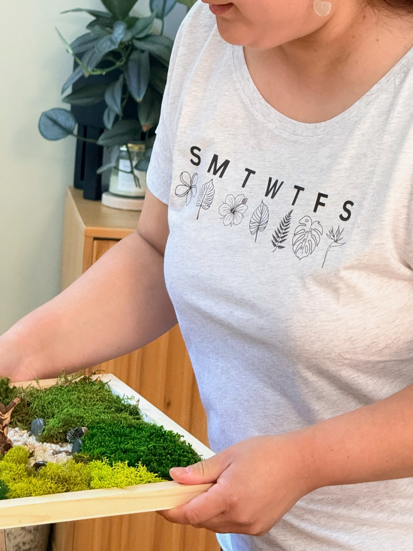 Plants Every Day Heather White Dolman Sleeve Top