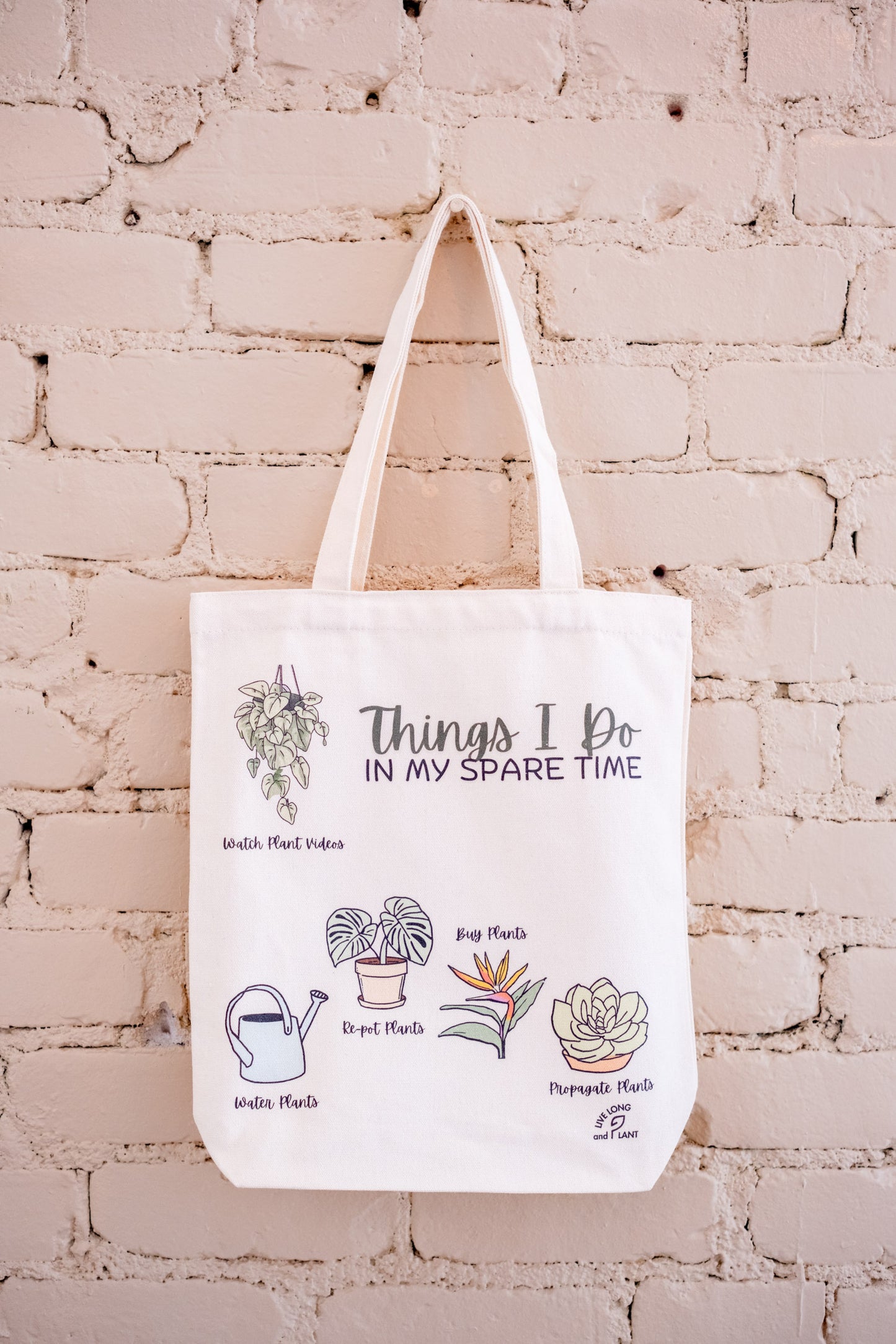 Plant-Inspired Canvas Tote Bag, Things I Do In My Spare Time