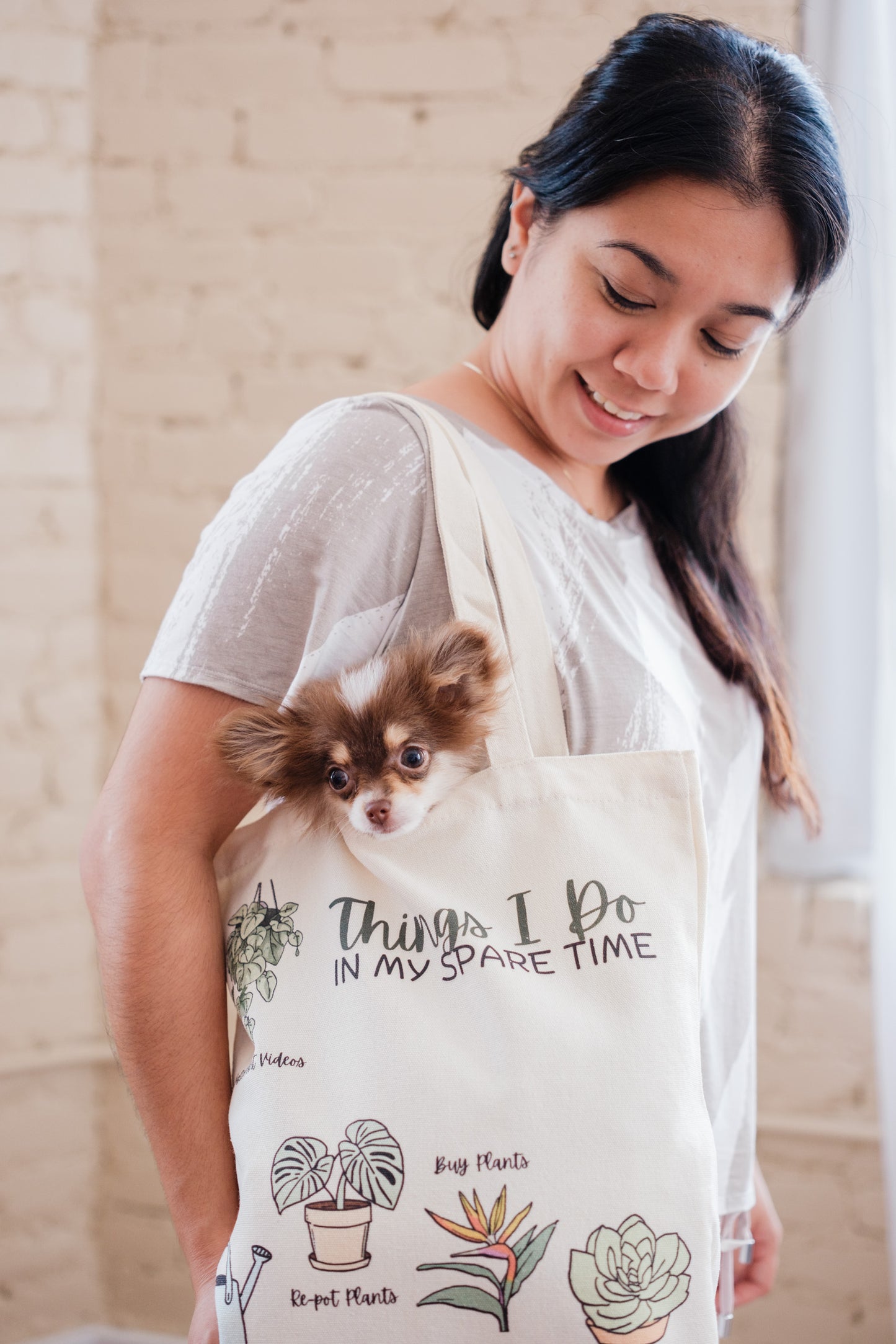 Plant-Inspired Canvas Tote Bag, Things I Do In My Spare Time