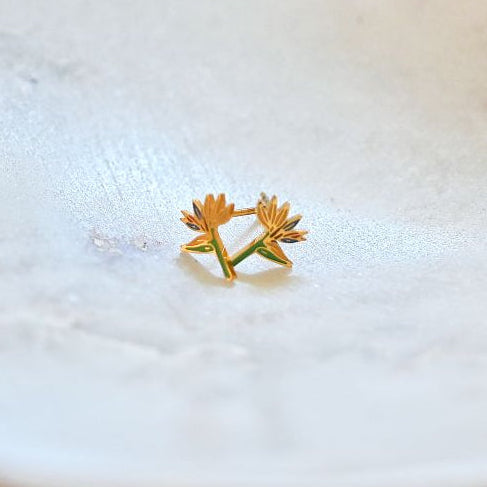 Stud Earrings, Bird of Paradise