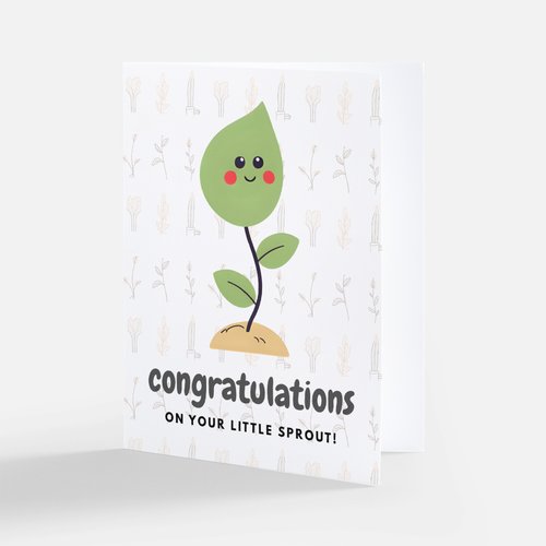 Congratulations On Your Little Sprout Greeting Card