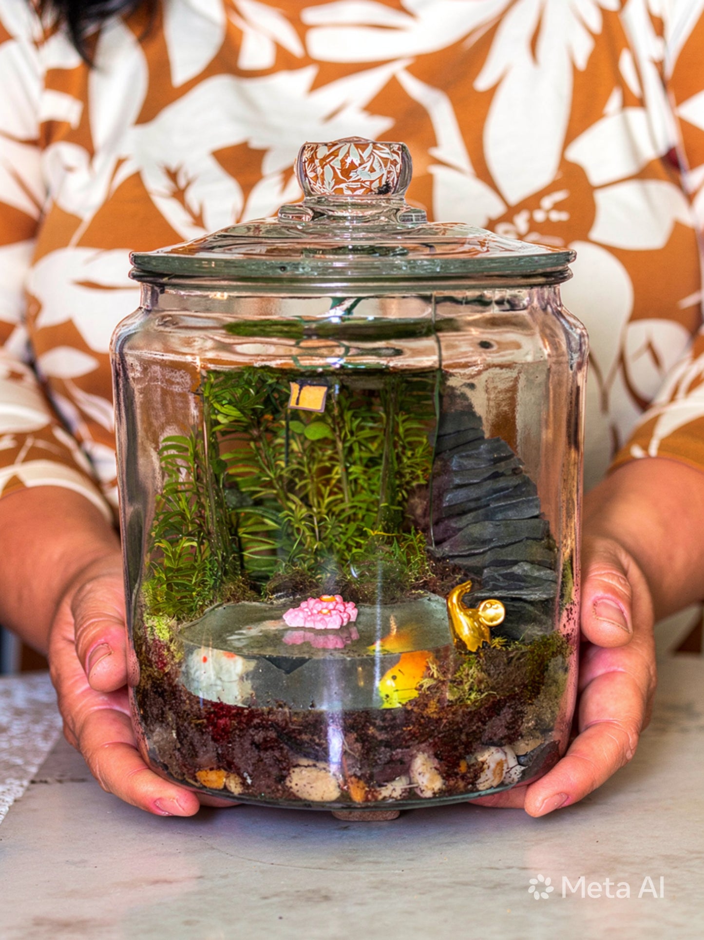 Living Moss with Resin Pond and Staircase Terrarium Workshop