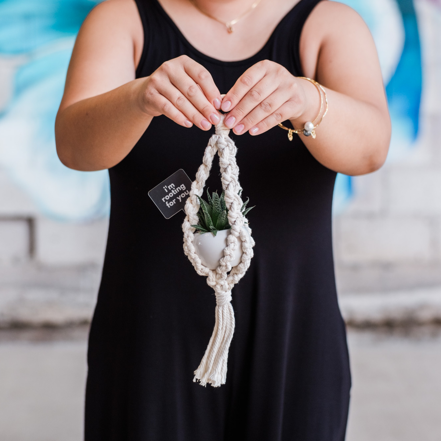 Macrame Hanger Succulent Gift Box