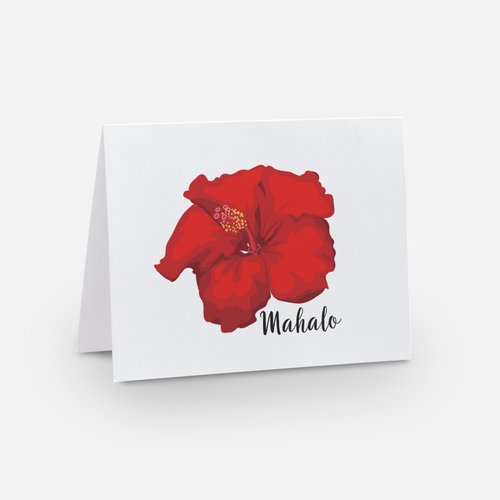 Mahalo Hibiscus Greeting Card