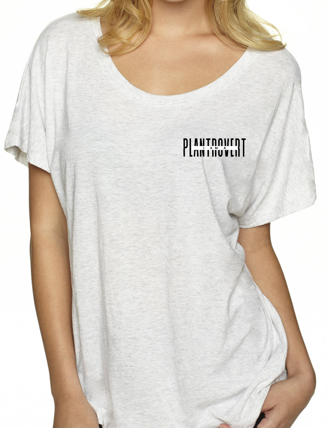 I Am A Plantrovert Heather White Dolman Sleeve Top