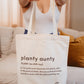 Plant-Inspired Canvas Tote Bag, Planty Aunty