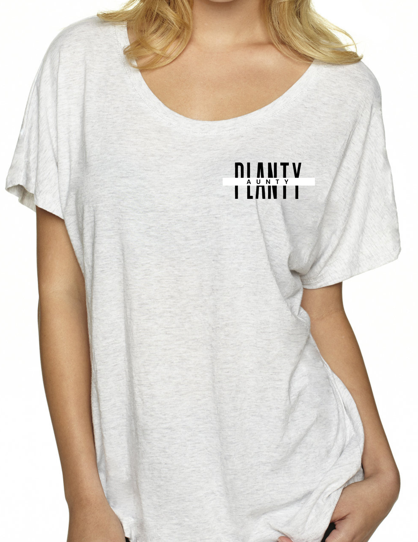 Planty Aunty Heather White Dolman Sleeve Top