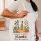 Plant-Inspired Canvas Tote Bag, Sorry I Have Plants This Weekend