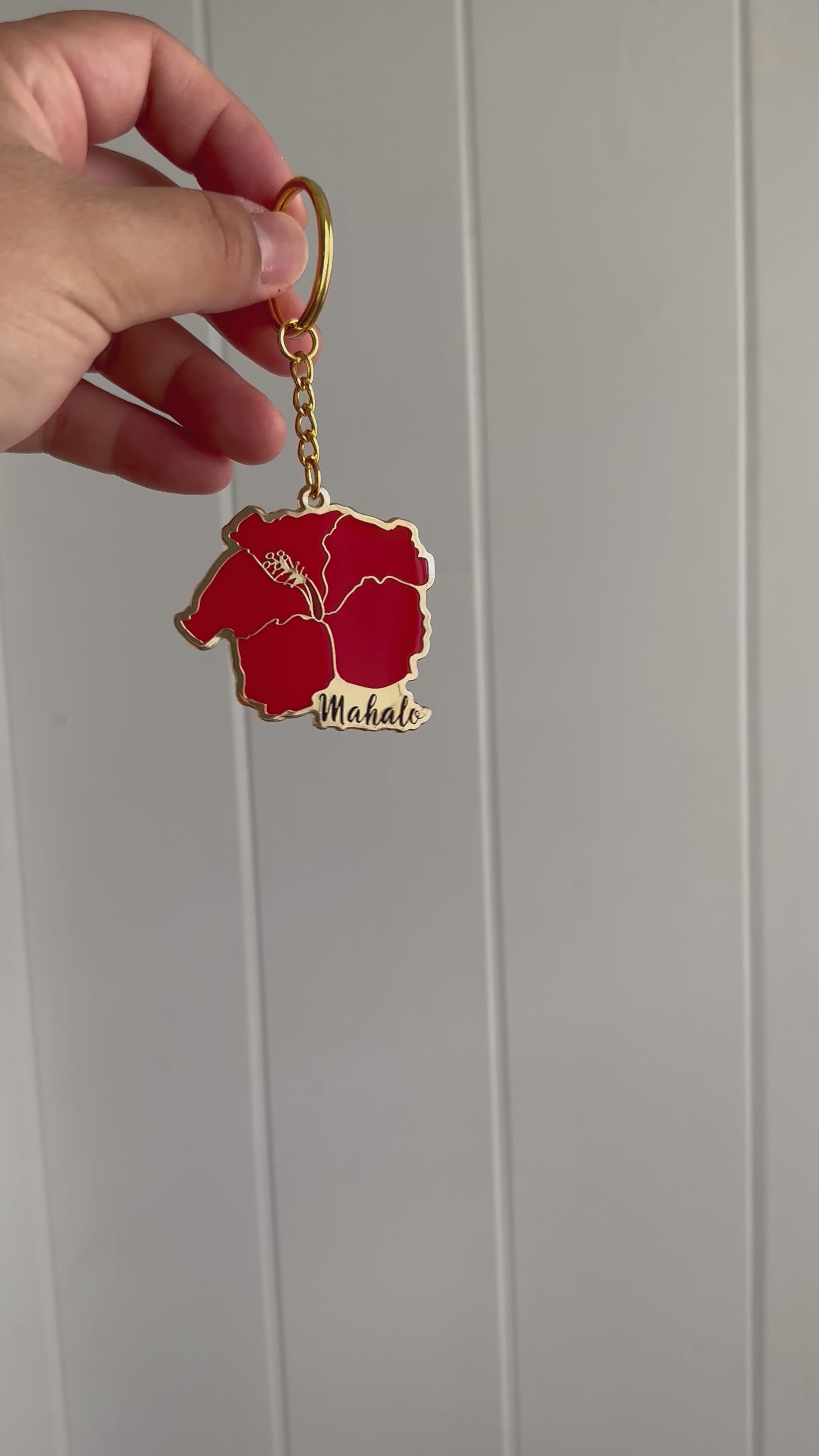 Mahalo Hibiscus Plant Metal Enamel Keychain – Live Long And Plant